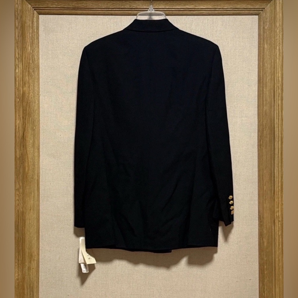 *VINTAGE Ralph Lauren Blazer Women 14P Double Breasted Worsted Wool USA Made - Picture 2 of 6